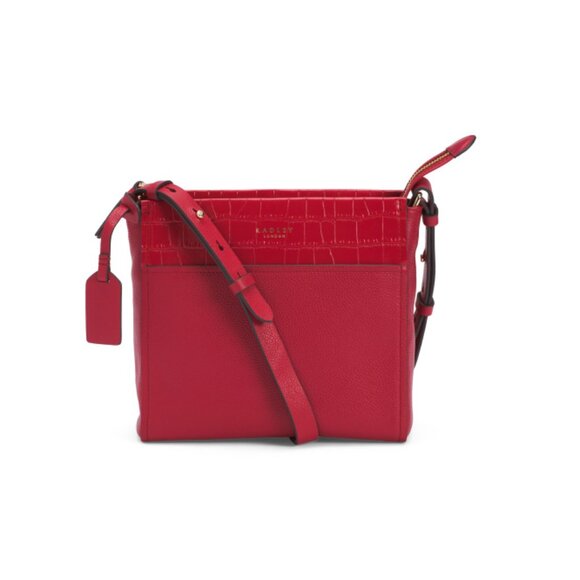 RADLEY LONDON Crimson Leather Downtown Small Ziptop Crossbody Handbag